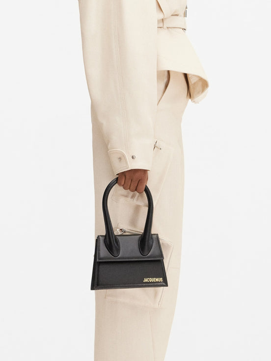 Jacquemus Black  leather Le Chiquito moyen bag