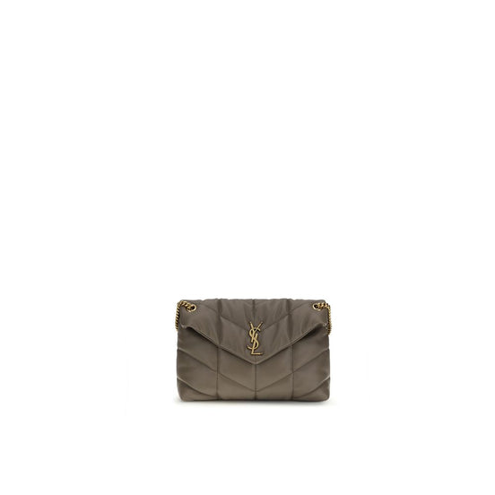 Saint Laurent LouLou medium Gray Lamb Leather Shoulder Bag