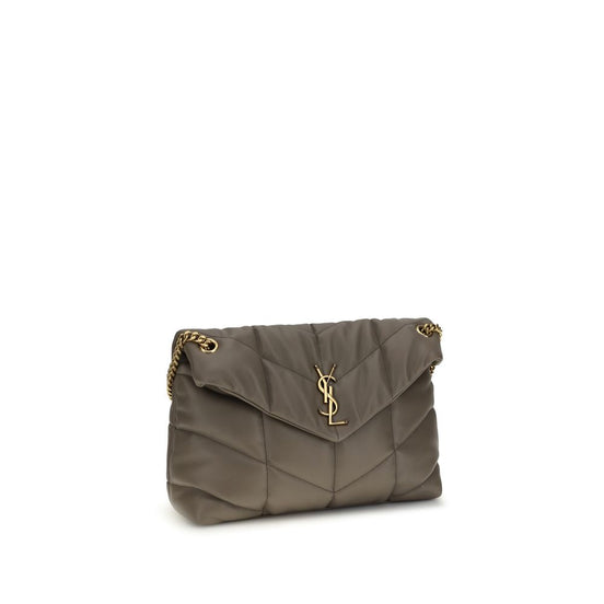 Saint Laurent LouLou medium Gray Lamb Leather Shoulder Bag