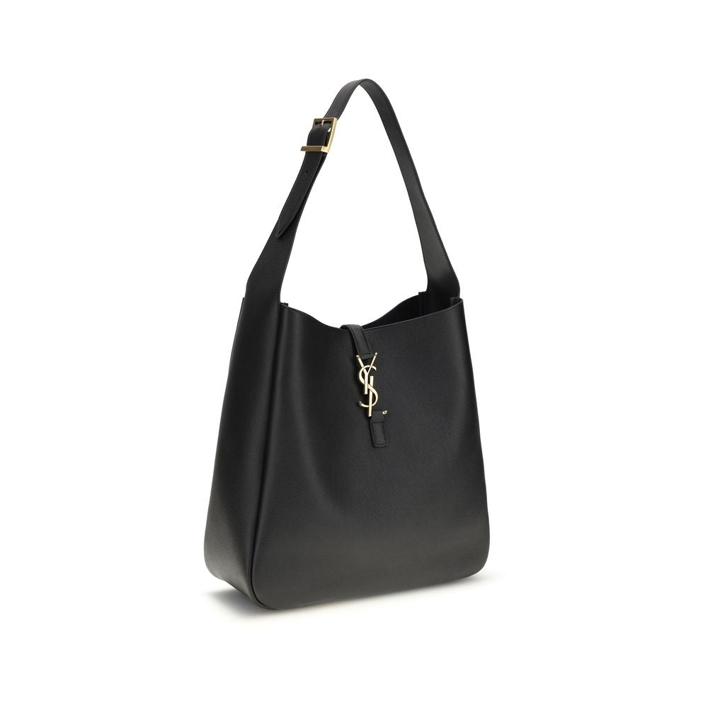 Saint Laurent Le 5 À 7 Supple large Black Leather Shoulder Bag