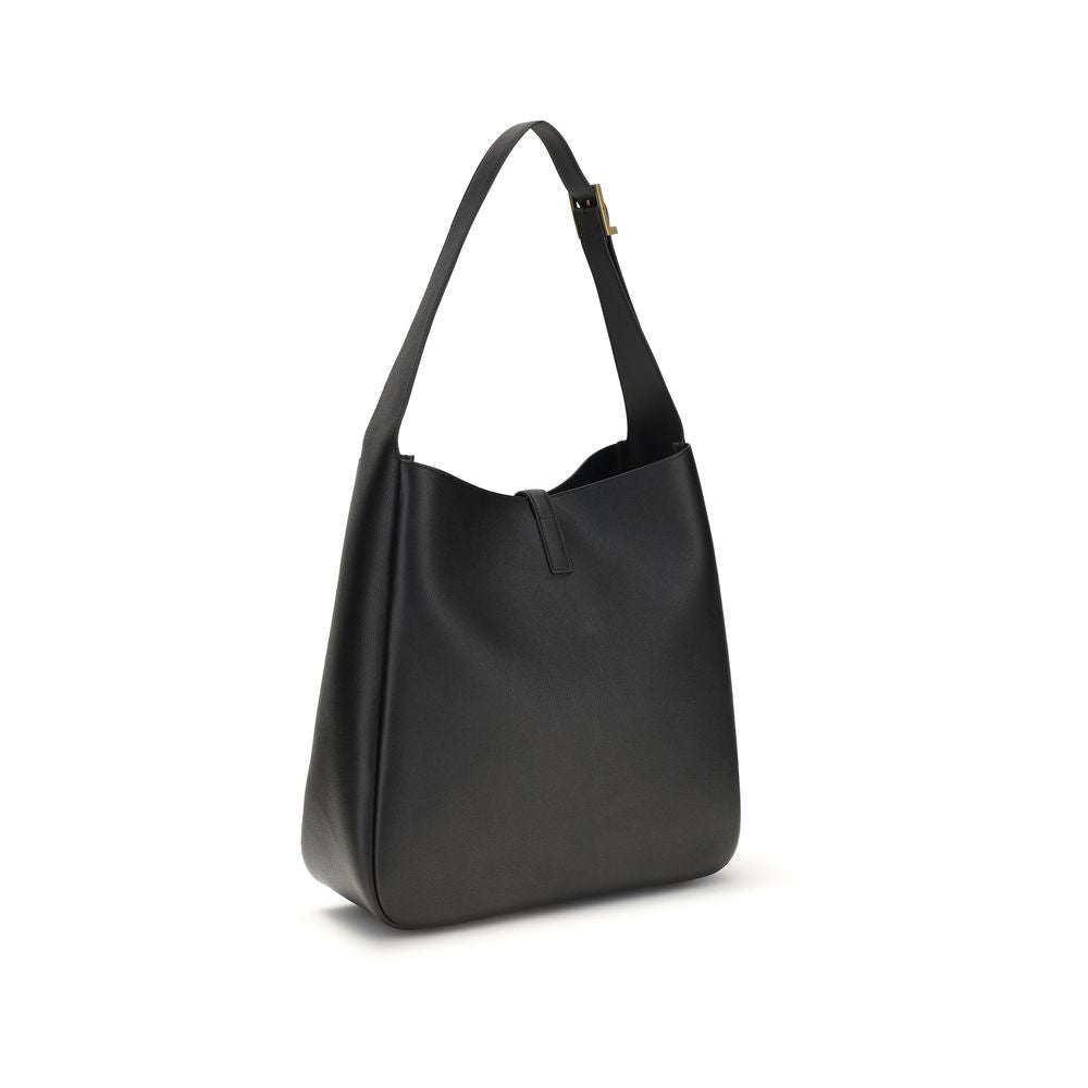 Saint Laurent Le 5 À 7 Supple large Black Leather Shoulder Bag