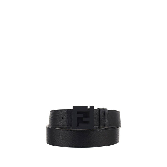 Fendi Black Calf Leather Bos Taurus Regular Belt