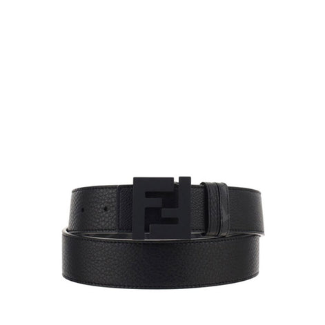 Fendi Black Calf Leather Bos Taurus Regular Belt