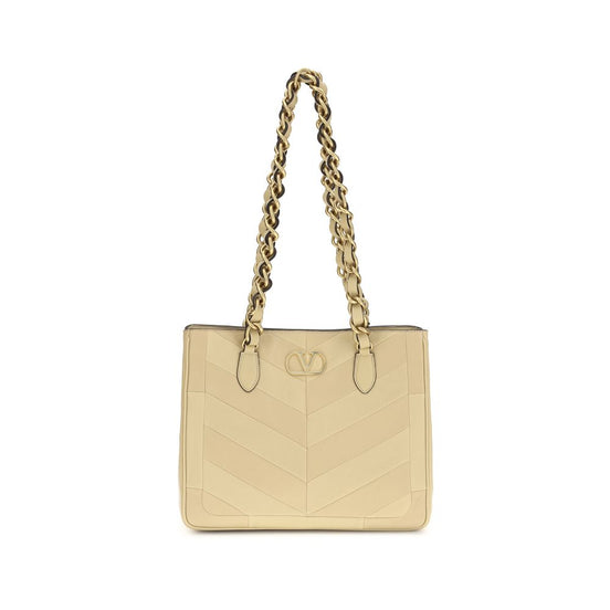 Valentino Garavani La Seine small Gold Napa Leather Shoulder Bag