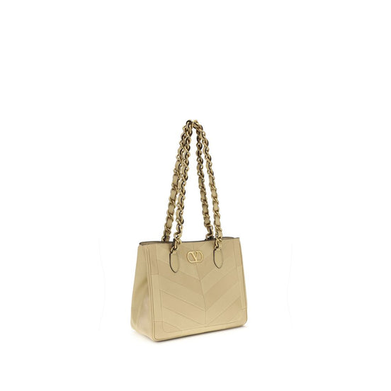 Valentino Garavani La Seine small Gold Napa Leather Shoulder Bag