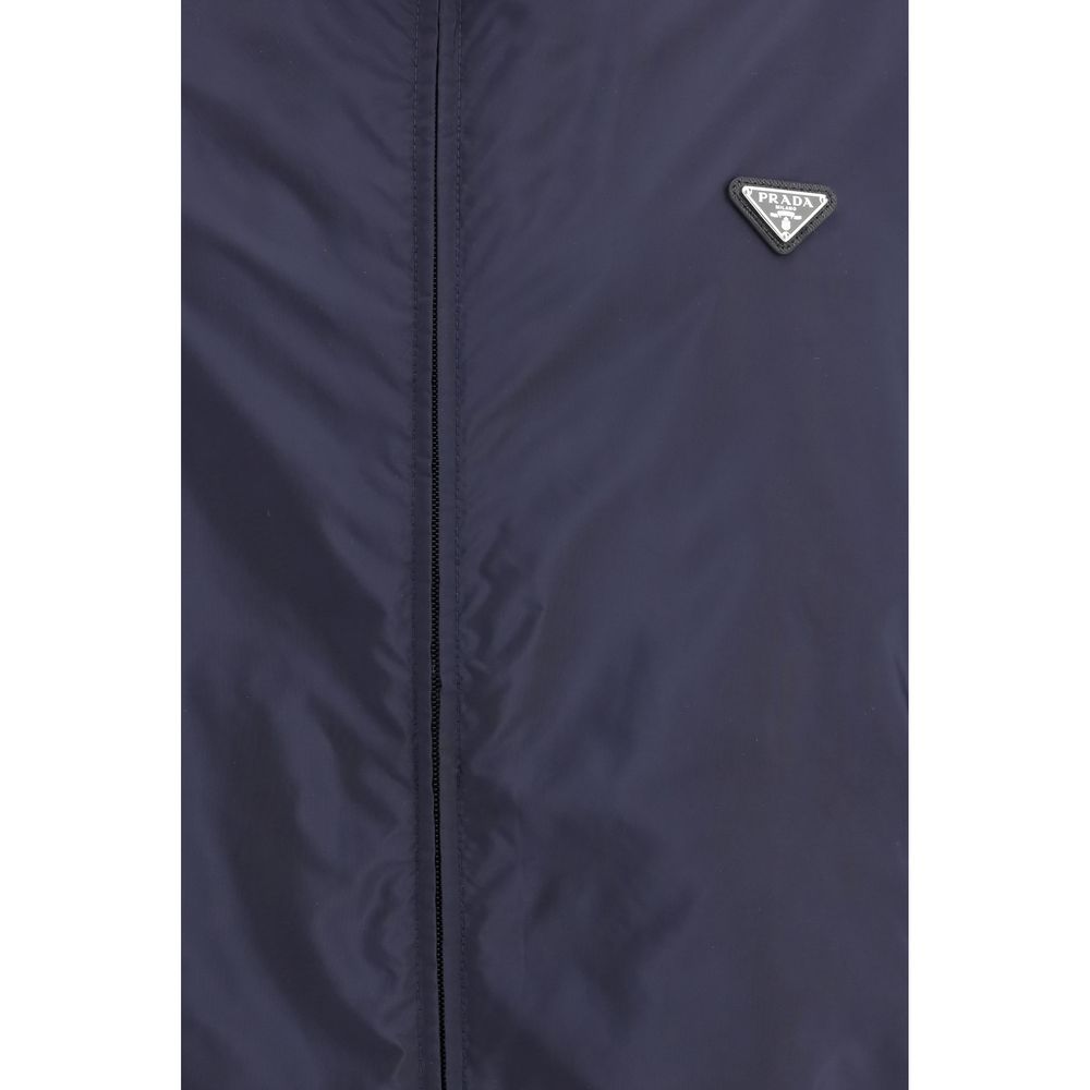 Prada Blue Recycled Polyamide Shell Jacket