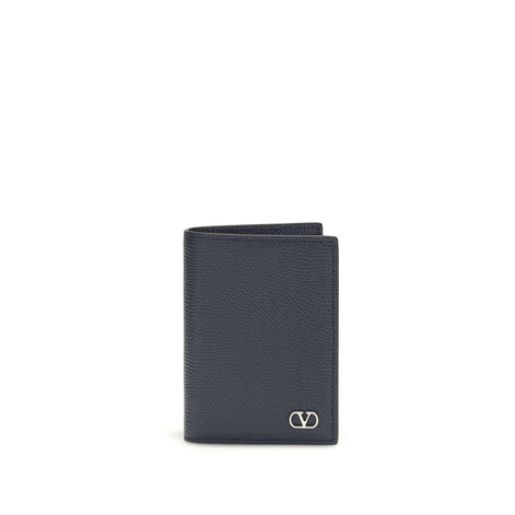 Valentino Garavani Blue Calf Leather Bos Taurus Wallet