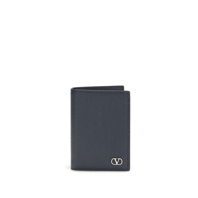 Valentino Garavani Blue Calf Leather Bos Taurus Wallet