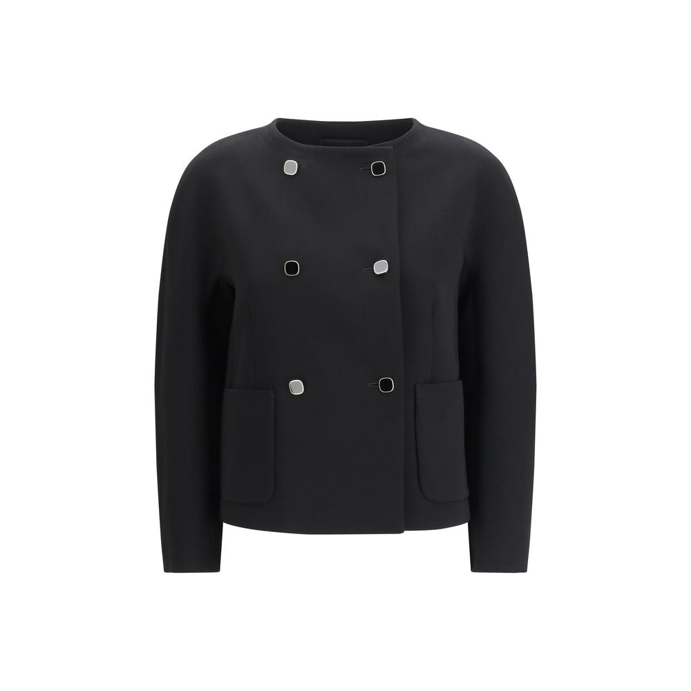 Max Mara Black Triacetate Full-Length Jacket
