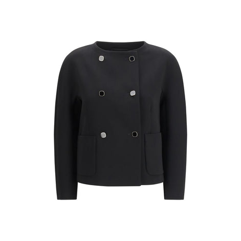 Max Mara Black Triacetate Full-Length Jacket