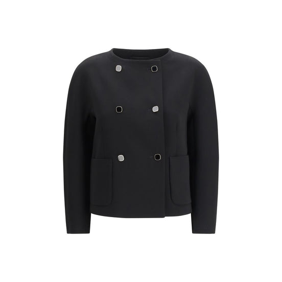 Max Mara Black Triacetate Full-Length Jacket
