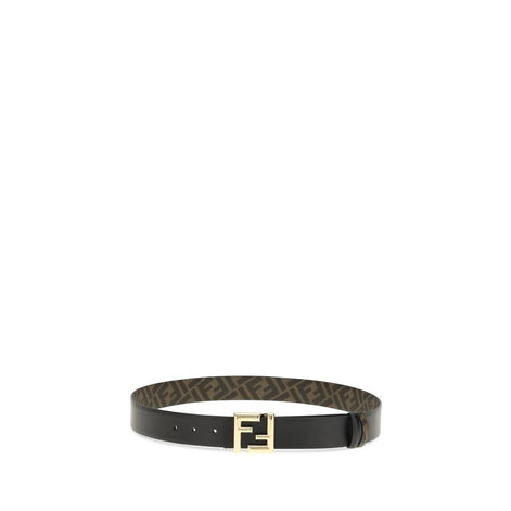 Fendi Black Calf Leather Bos Taurus Regular Belt