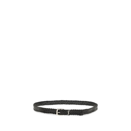 Saint Laurent Black Calf Leather Bos Taurus Regular Belt