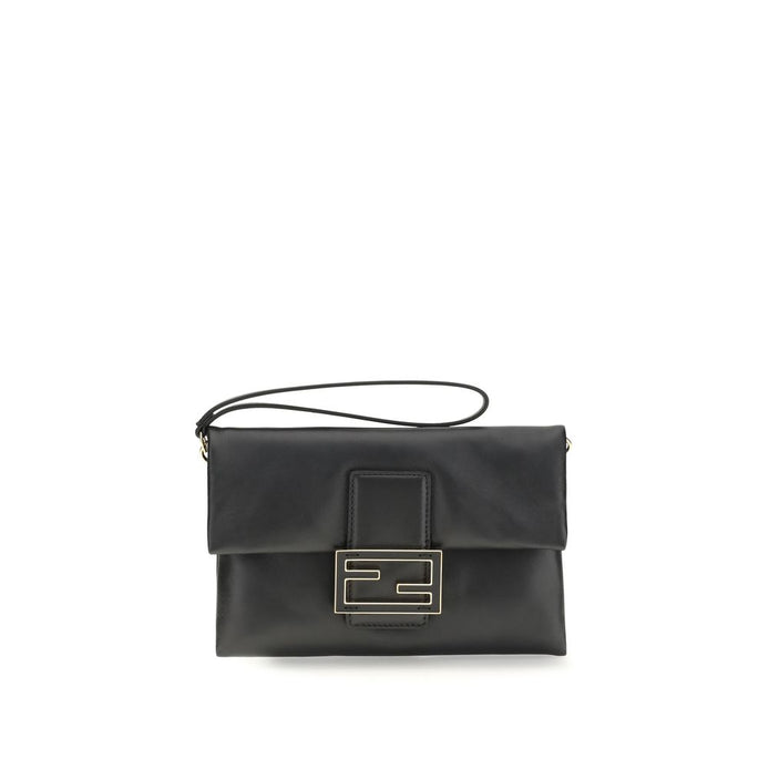 Fendi Black Calf Leather Bos Taurus Shoulder Bag