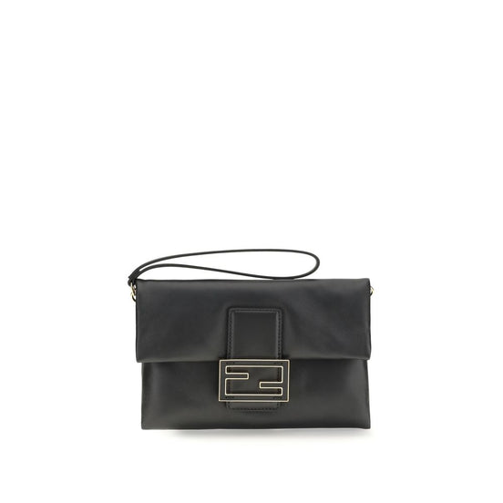 Fendi Black Calf Leather Bos Taurus Shoulder Bag