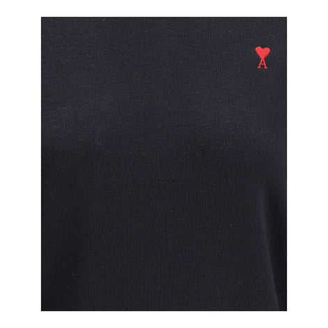 Ami Paris Black Merino Wool Sweatshirt