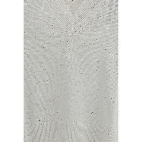 Brunello Cucinelli White Linen T-Shirt