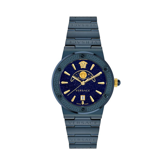 Versace Blue Stainless Steel Dress Watch