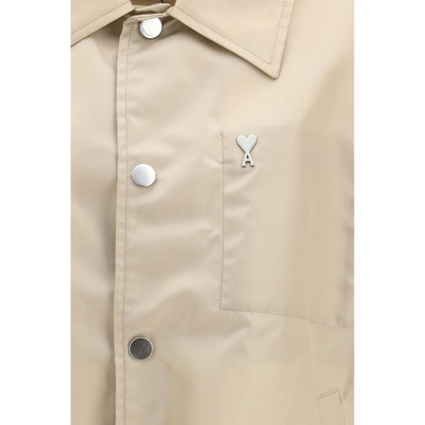 Ami Paris Beige Polyamide Trench Coat