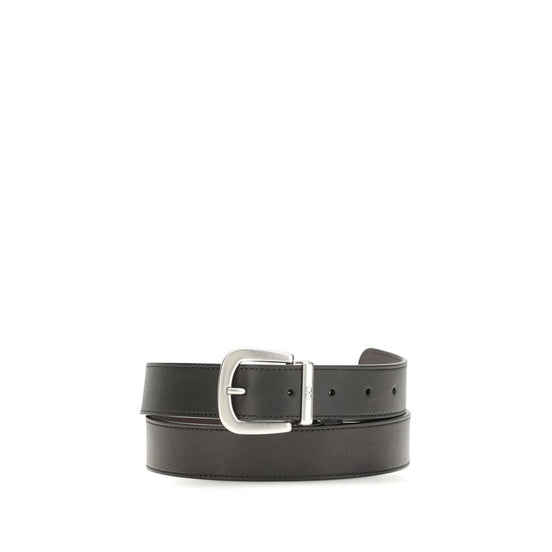 Valentino Garavani Black Calf Leather Bos Taurus Regular Belt