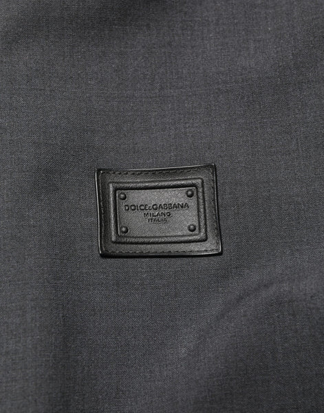 Dolce & Gabbana Black Wool Logo Full Zip Men Bomber Jacket