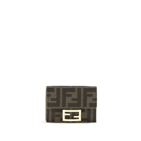 Fendi Brown Fabric Wallet