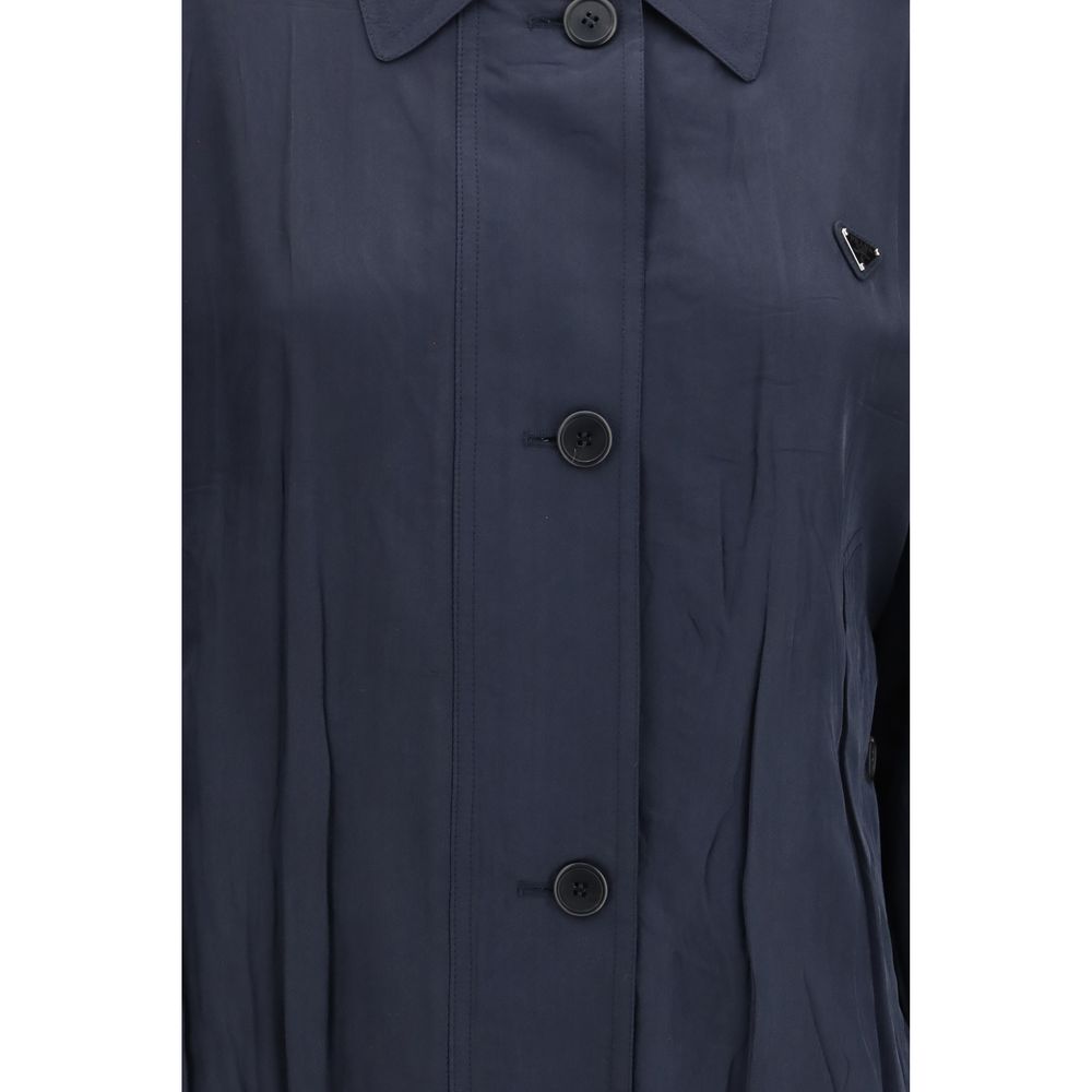 Prada Blue Silk Coat