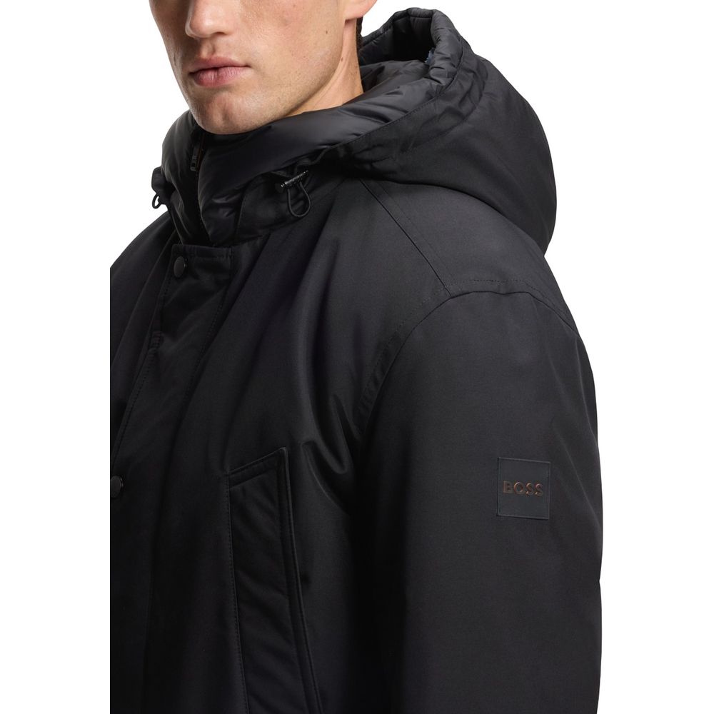Hugo Boss Black Polyester Full-Length Jacket