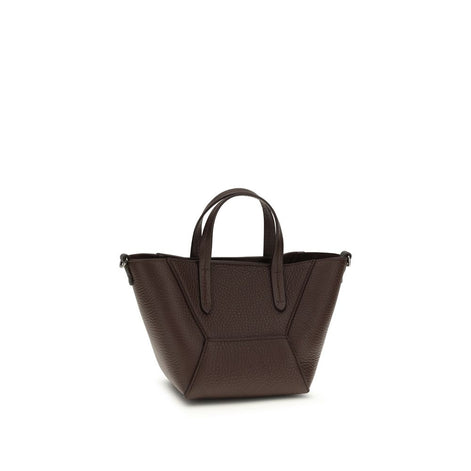 Brunello Cucinelli Bordeaux Calf Leather Bos Taurus Shoulder Bag