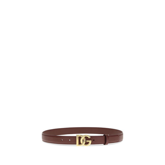 Dolce & Gabbana Bordeaux Calf Leather Bos Taurus Regular Belt