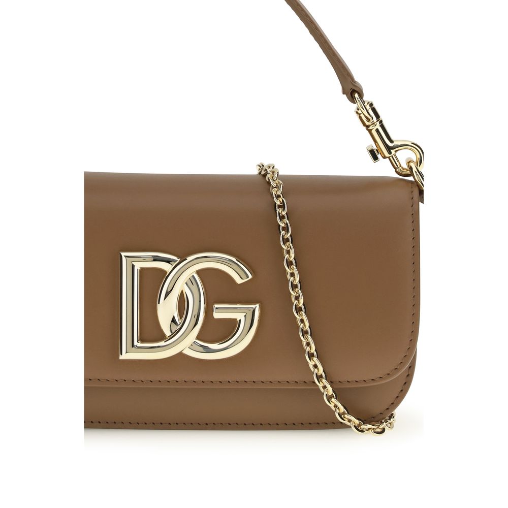 Dolce & Gabbana 3.5 Brown Leather Handbag
