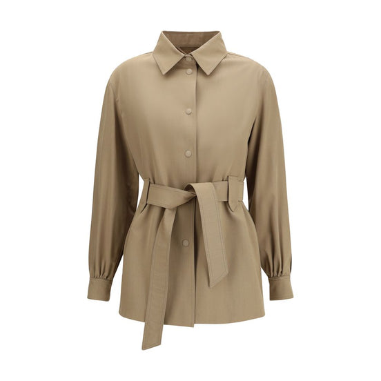 Max Mara Brown Fleece Wool Coat