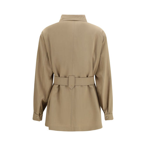 Max Mara Brown Fleece Wool Coat
