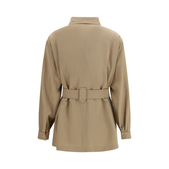 Max Mara Brown Fleece Wool Coat