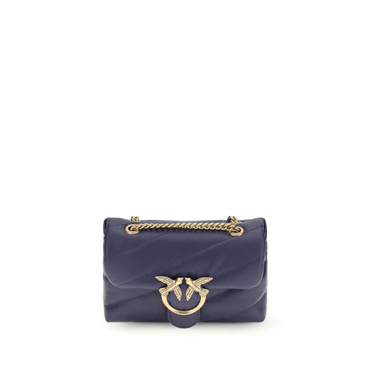 PINKO Blue Calf Leather Bos Taurus Shoulder Bag