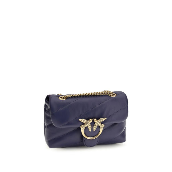 PINKO Blue Calf Leather Bos Taurus Shoulder Bag