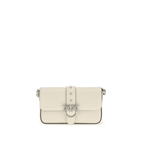 PINKO White Calf Leather Bos Taurus Shoulder Bag