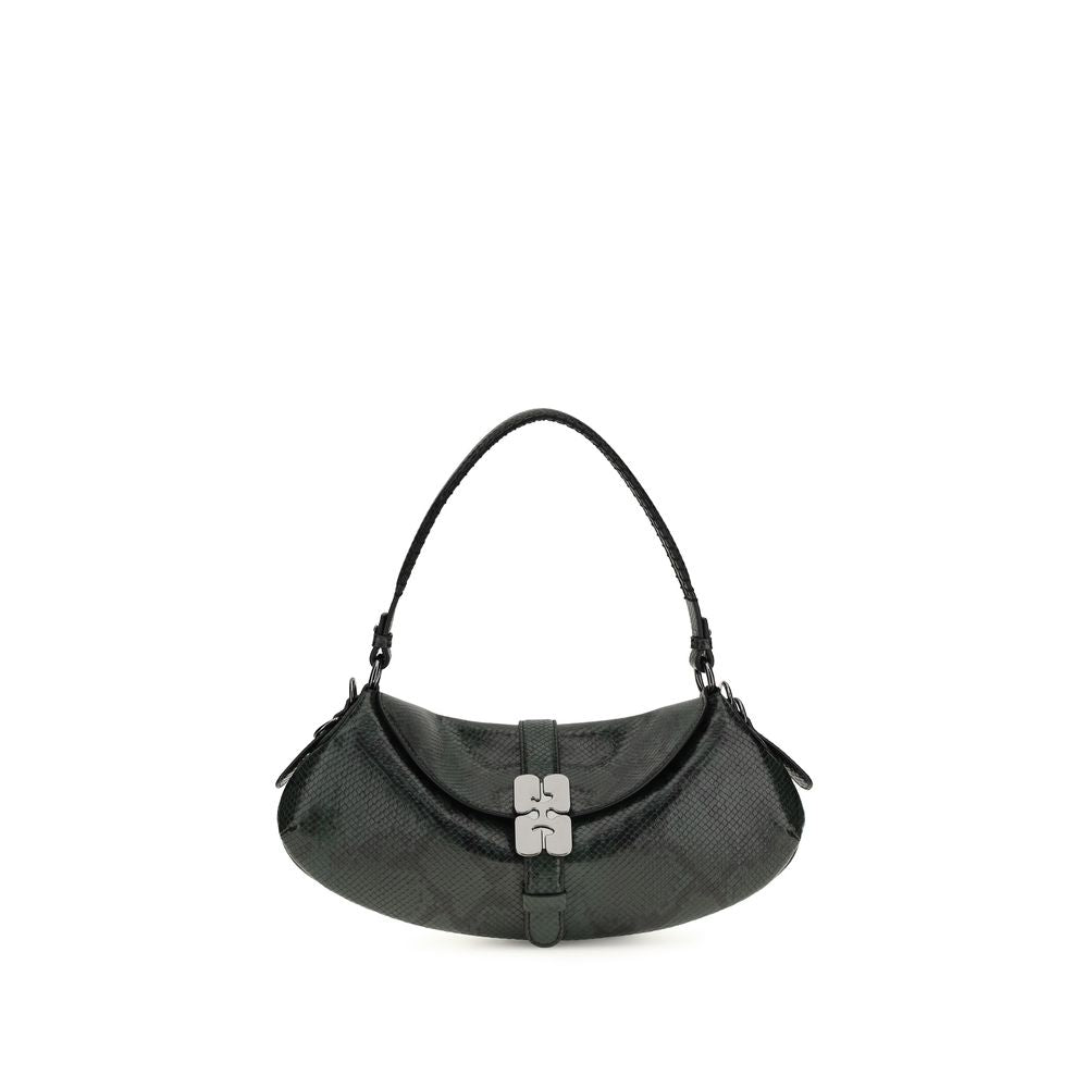 Ganni Blue Recycled Leather Shoulder Bag