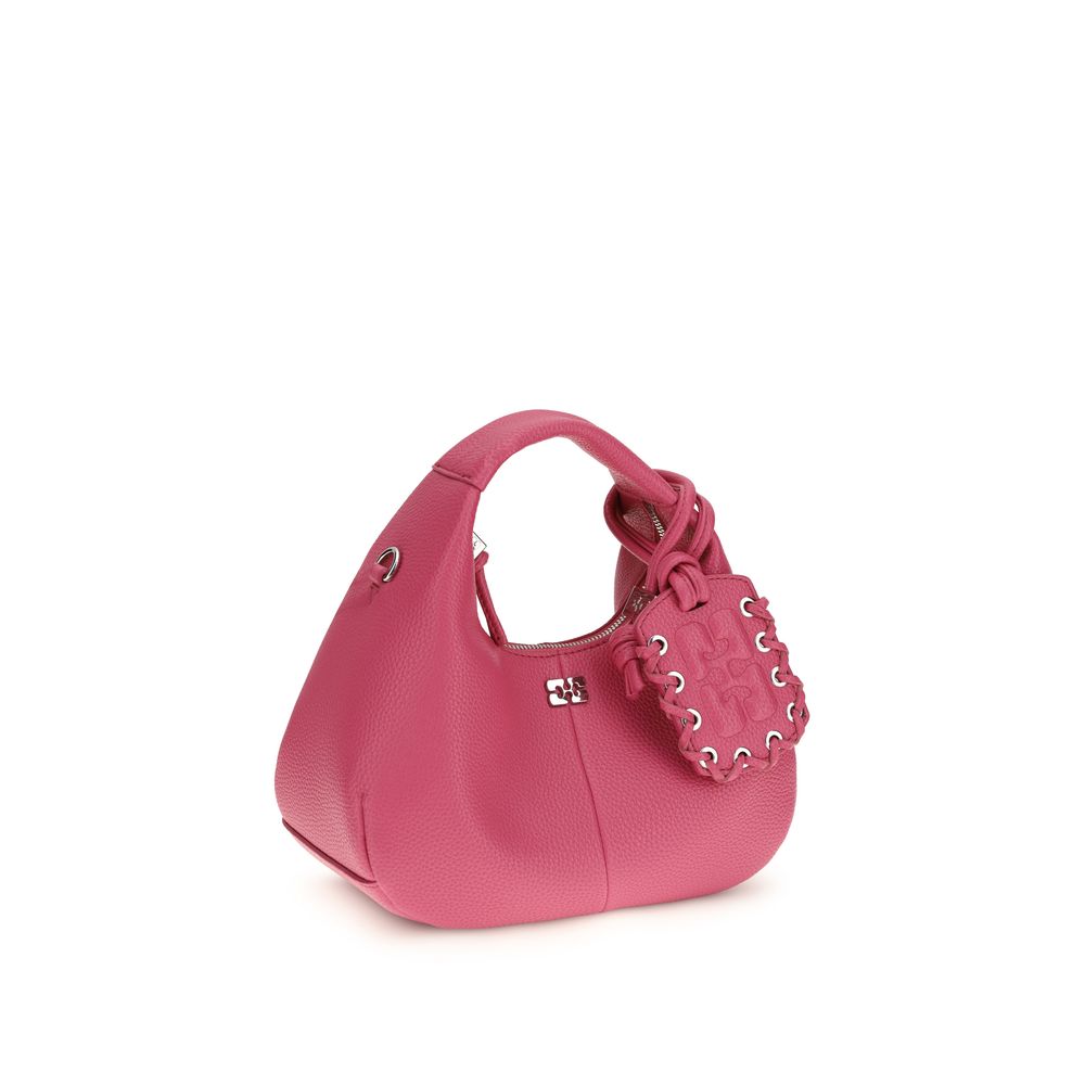Ganni mini Hobo Pink Recycled Polyester Handbag