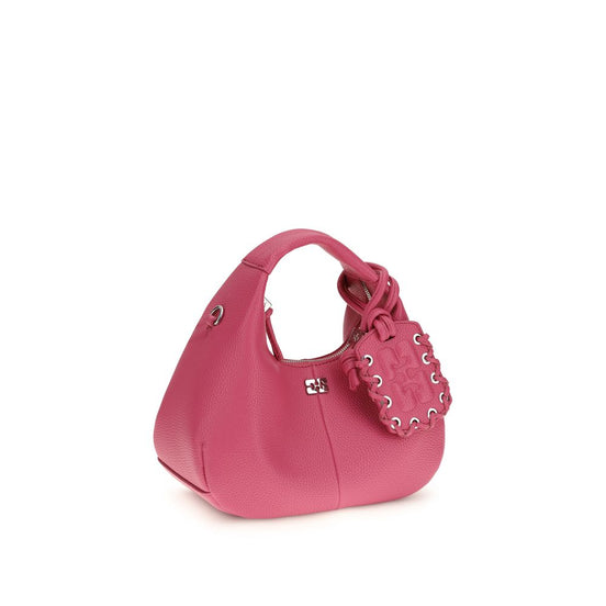 Ganni mini Hobo Pink Recycled Polyester Handbag