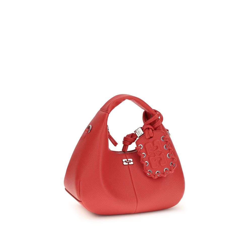 Ganni mini Hobo Red Recycled Polyester Handbag