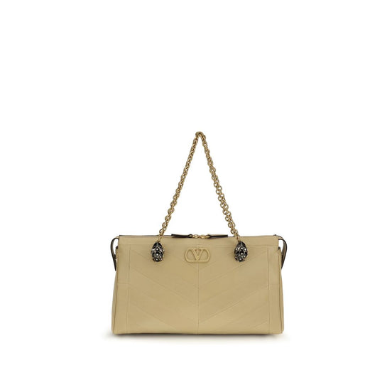 Valentino Garavani Beige Lamb Ovis Aries Aries Shoulder Bag