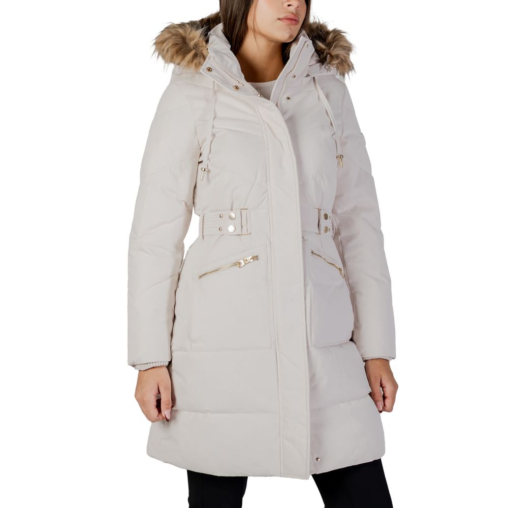 Guess Cream Polyester Coat