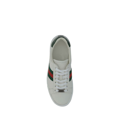 Gucci White Calf Leather Bos Taurus Low Top Sneakers