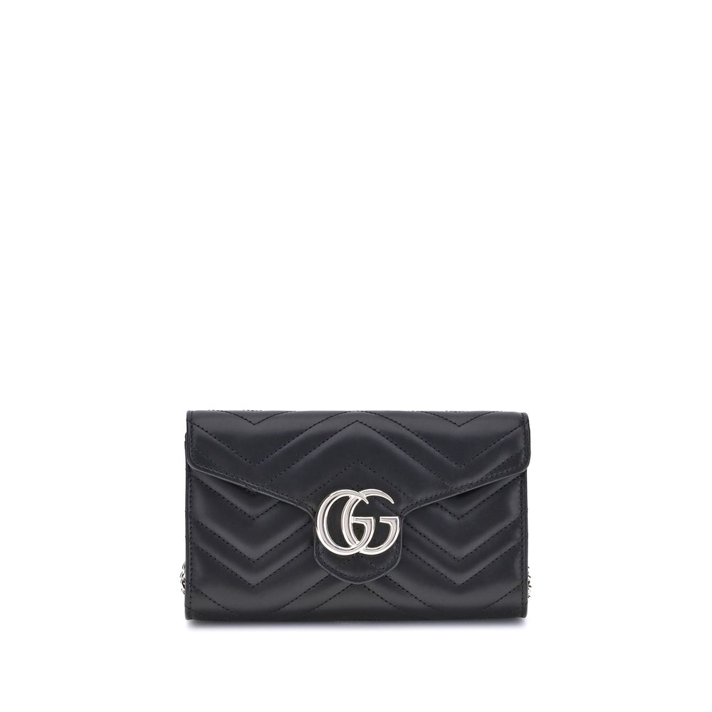 Gucci Marmont Wallet with Chain Black