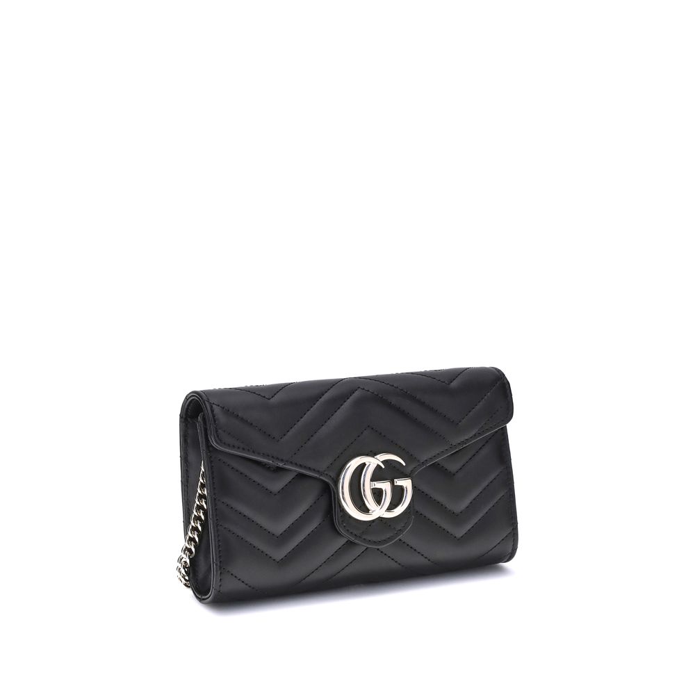 Gucci Marmont Wallet with Chain Black
