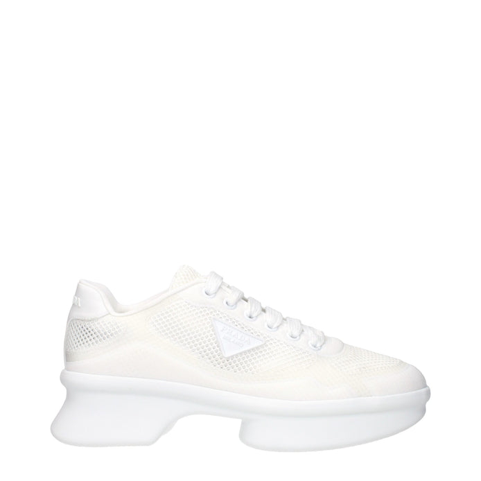 Prada White Fabric Athletic Sneakers