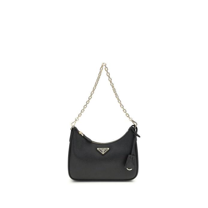 Prada Black Calf Leather Bos Taurus Shoulder Bag