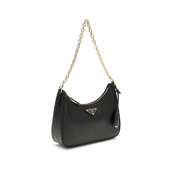 Prada Black Calf Leather Bos Taurus Shoulder Bag