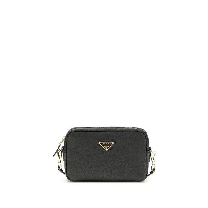 Prada Black Calf Leather Bos Taurus Shoulder Bag